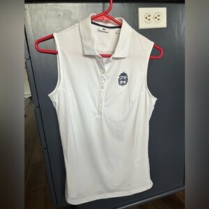 White Sleeveless Polo Top by FootJoy